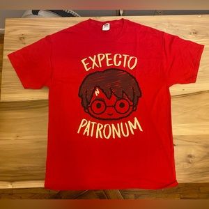 Red Large Fruit of the Loom Harry Potter Expecto Patronum T-Shirt